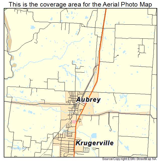 Aubrey, TX location map 