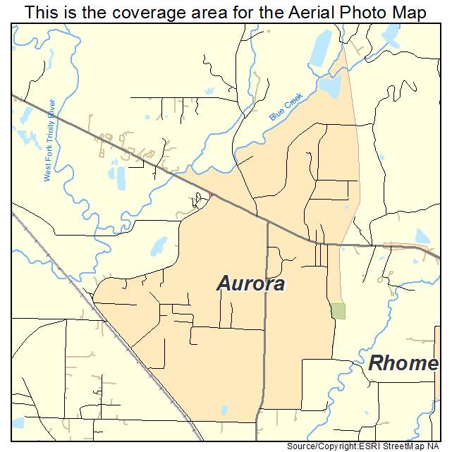 Aurora, TX location map 