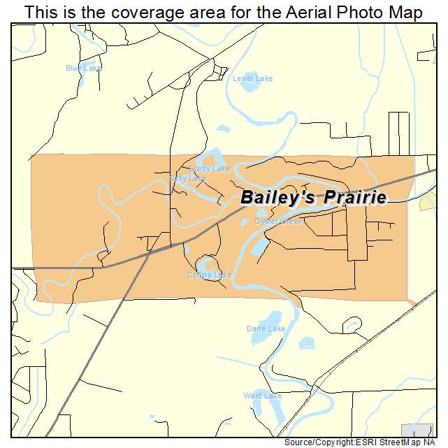 Baileys Prairie, TX location map 