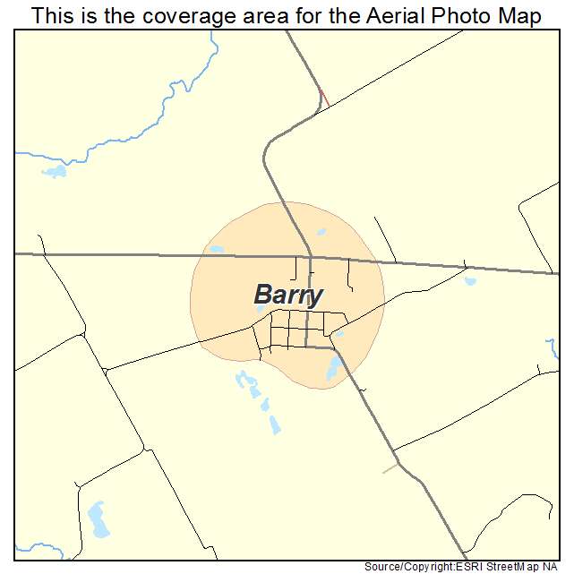 Barry, TX location map 