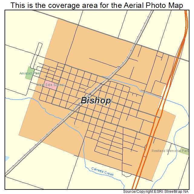 Bishop, TX location map 