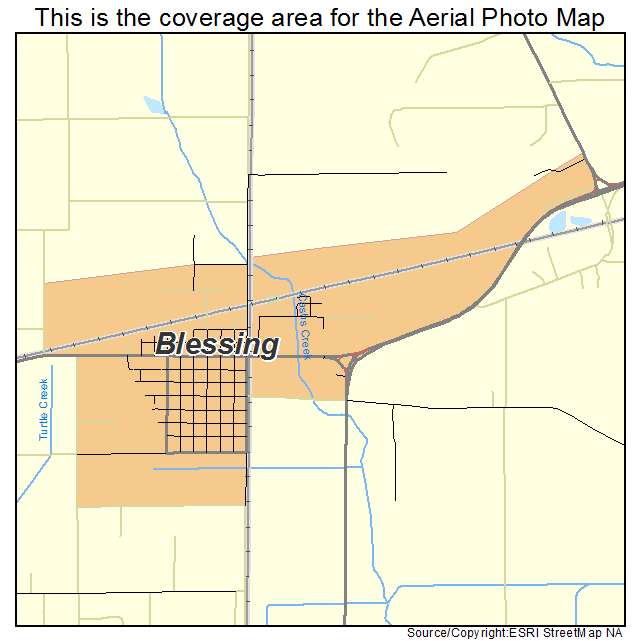 Blessing, TX location map 