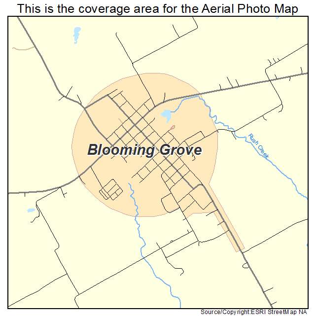 Aerial Photography Map of Blooming Grove, TX Texas
