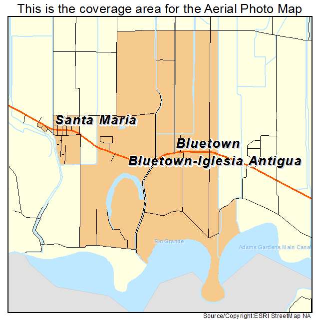Bluetown Iglesia Antigua, TX location map 
