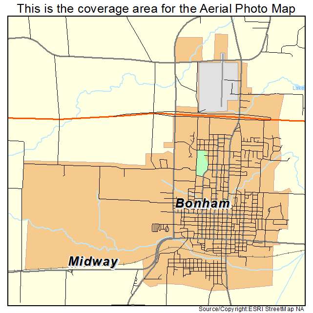 Bonham, TX location map 