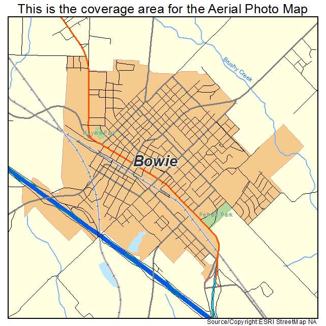 Bowie, TX location map 