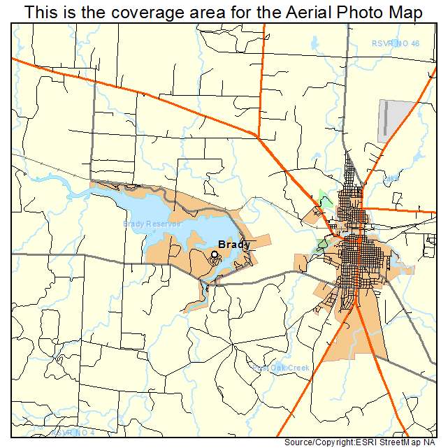 Brady, TX location map 