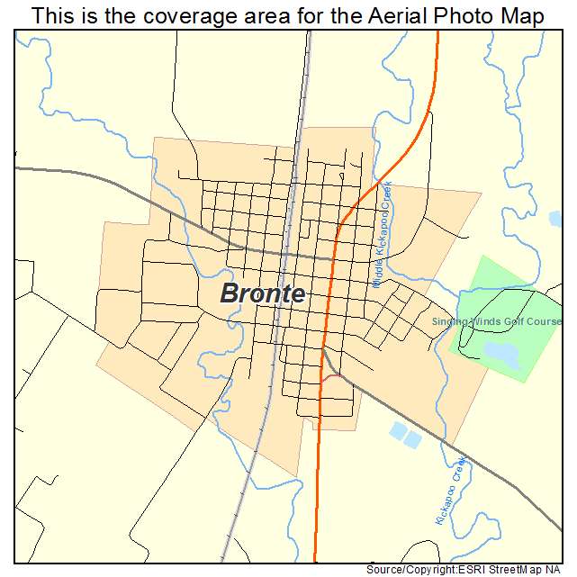 Bronte, TX location map 
