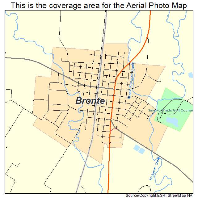 Bronte, TX location map 