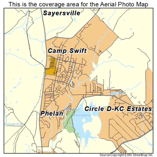 Camp Swift, TX location map 