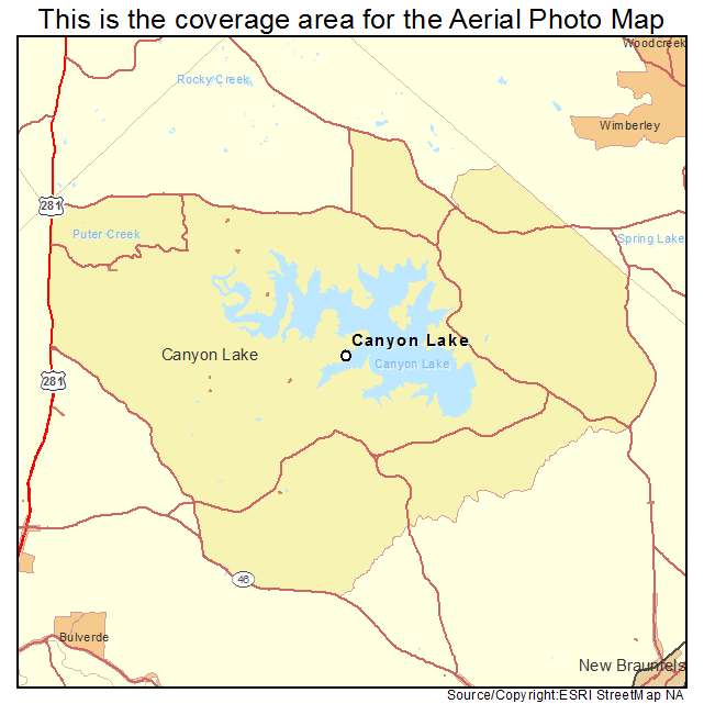 Canyon Lake, TX location map 