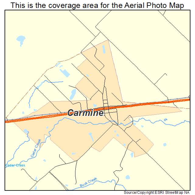 Carmine, TX location map 