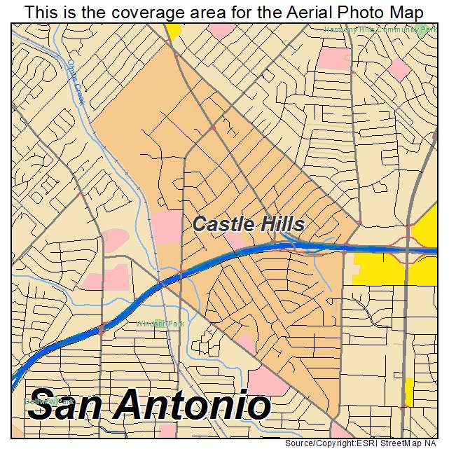 Castle Hills, TX location map 