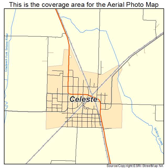 Celeste, TX location map 