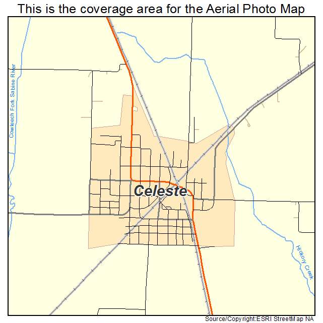 Celeste, TX location map 