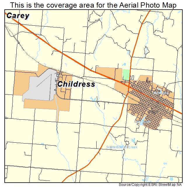 Childress, TX location map 