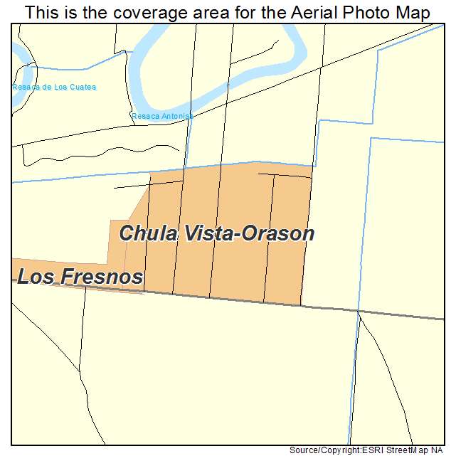 Chula Vista Orason, TX location map 