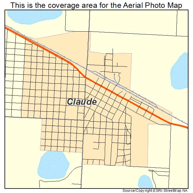 Claude, TX location map 