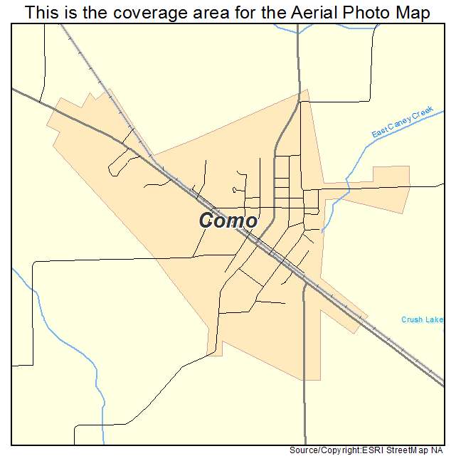 Como, TX location map 