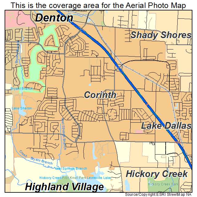 Corinth, TX location map 