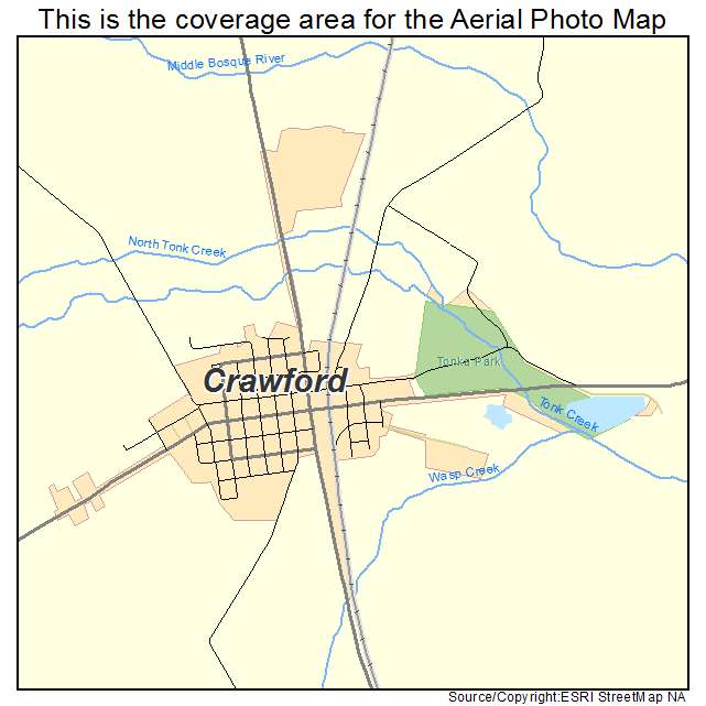 Crawford, TX location map 