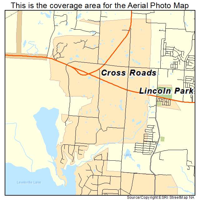Cross Roads, TX location map 