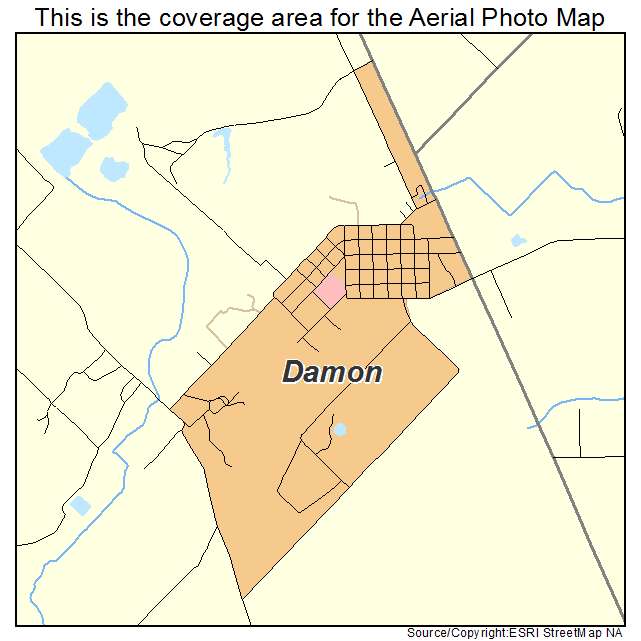 Damon, TX location map 