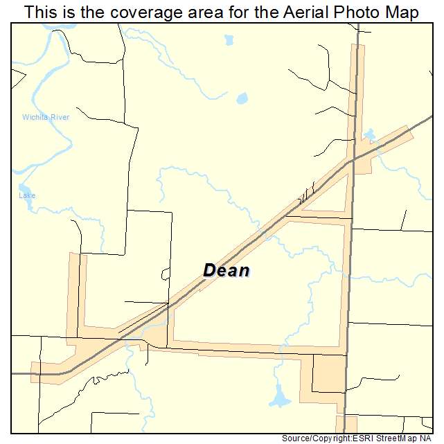 Dean, TX location map 