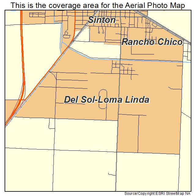 Del Sol Loma Linda, TX location map 