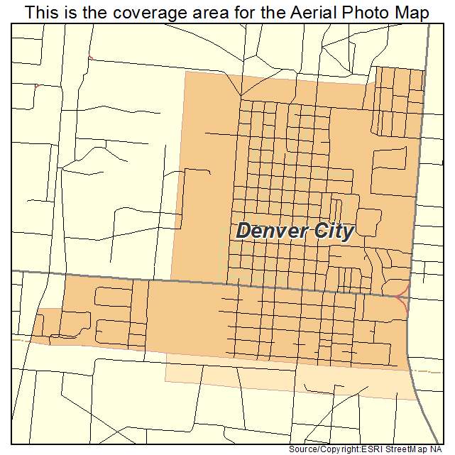 Aerial Photography Map Of Denver City TX Texas