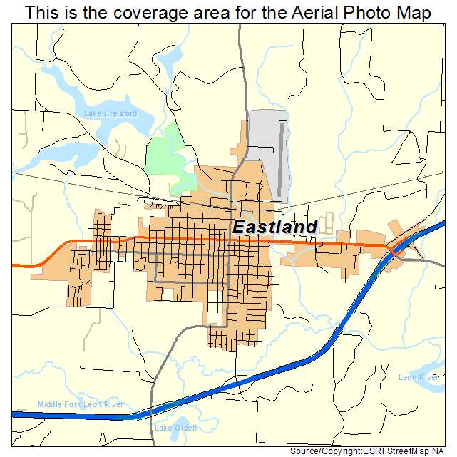 Eastland, TX location map 
