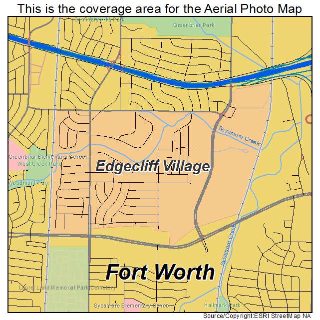 Edgecliff Village, TX location map 