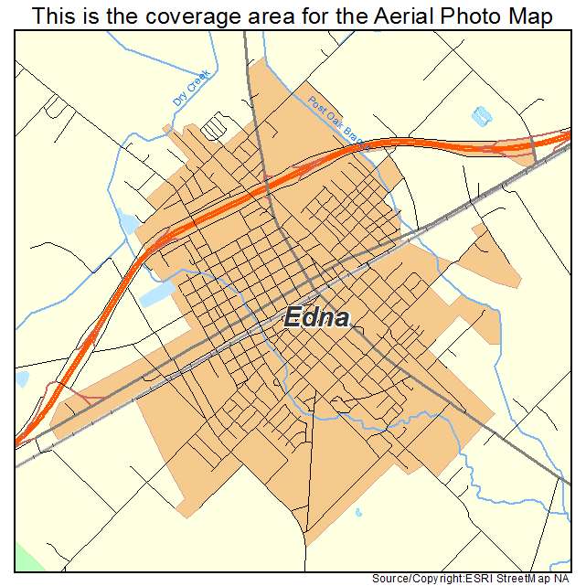 Edna, TX location map 