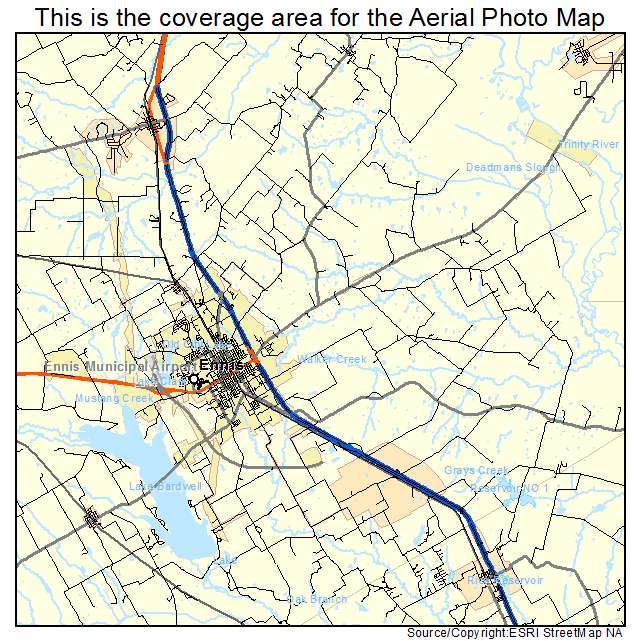 Ennis, TX location map 