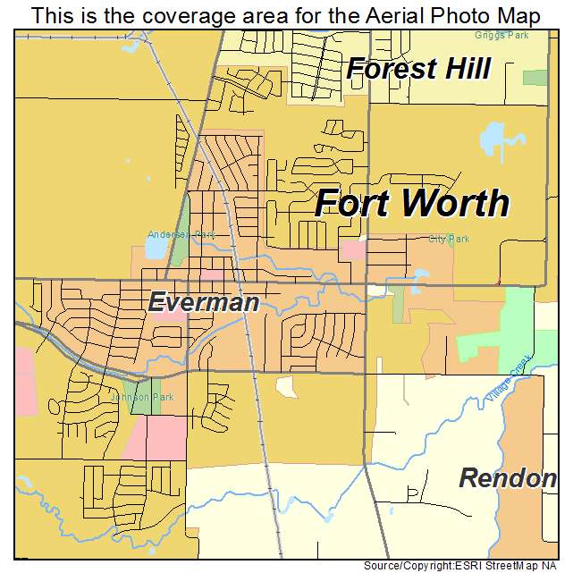 Everman, TX location map 