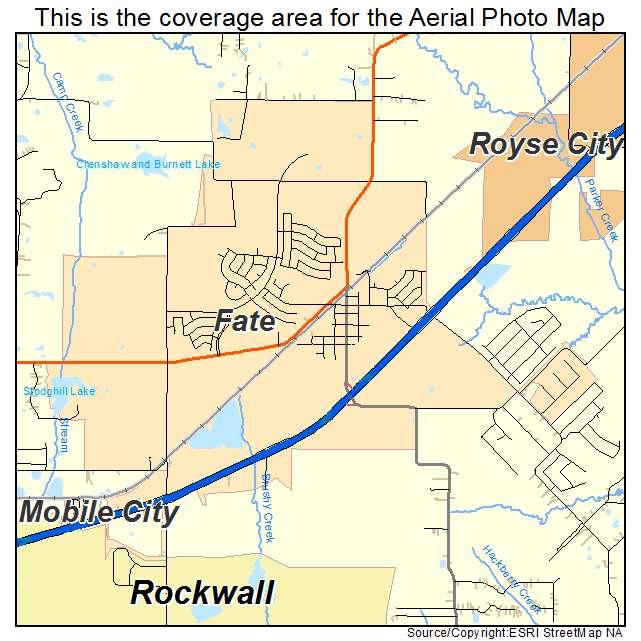 Fate, TX location map 