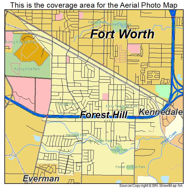 Forest Hill, TX location map 