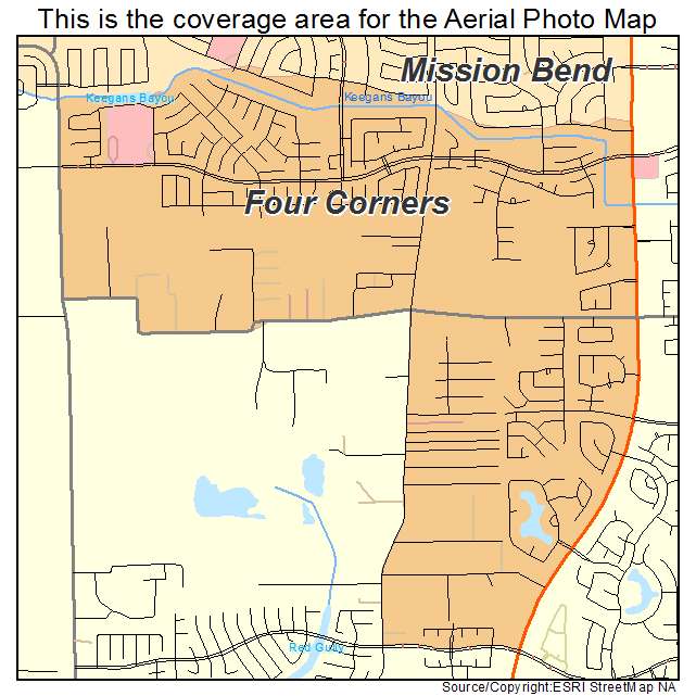 Four Corners, TX location map 