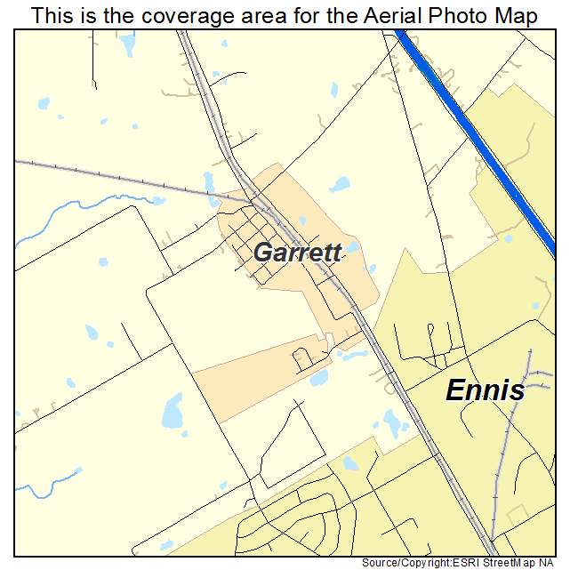 Garrett, TX location map 