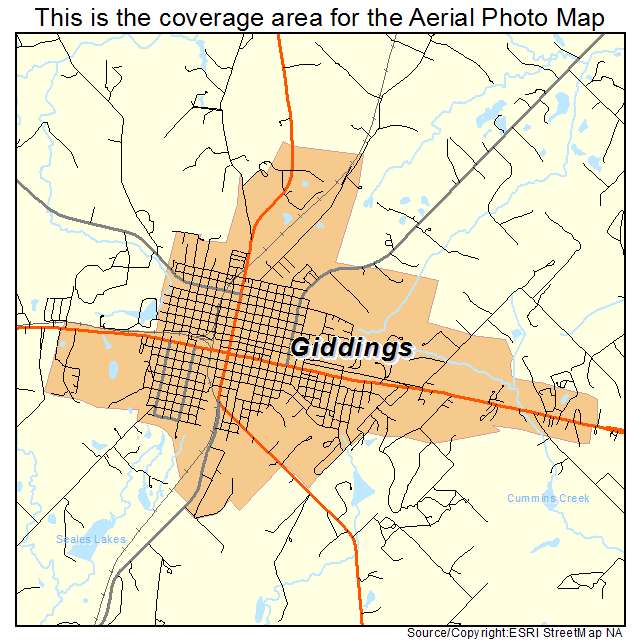 Giddings, TX location map 