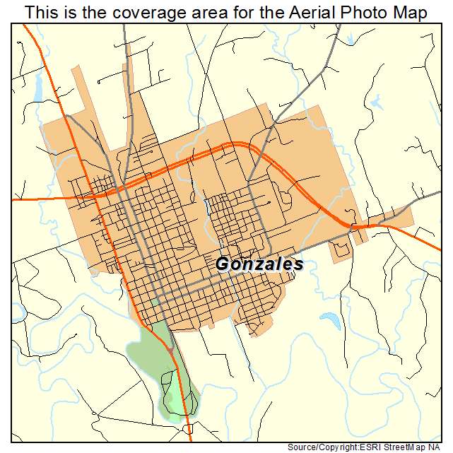 Gonzales, TX location map 