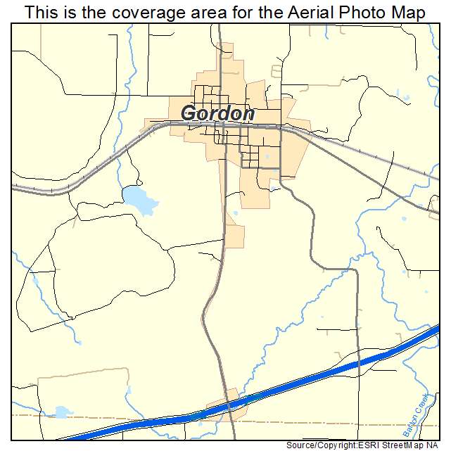 Gordon, TX location map 