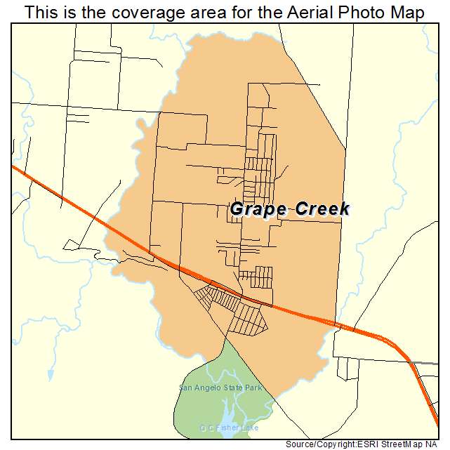 Grape Creek, TX location map 