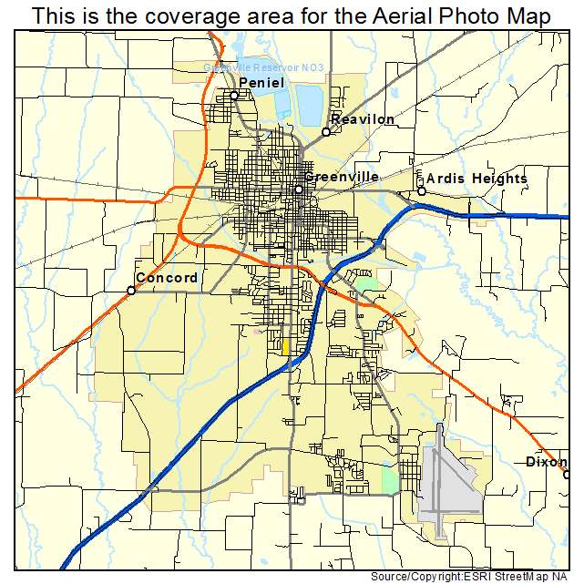 Greenville, TX location map 