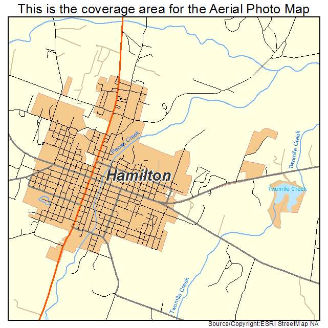 Hamilton, TX location map 