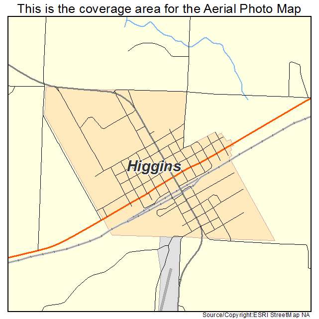 Higgins, TX location map 