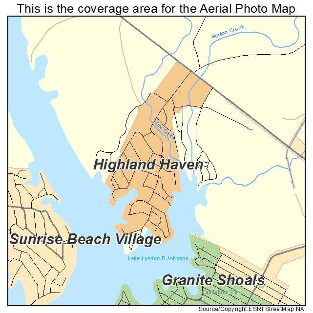 Highland Haven, TX location map 