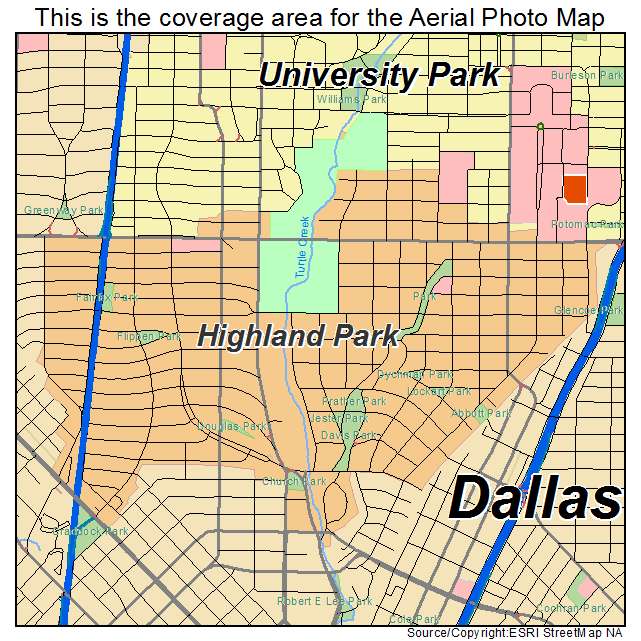 Highland Park, TX location map 