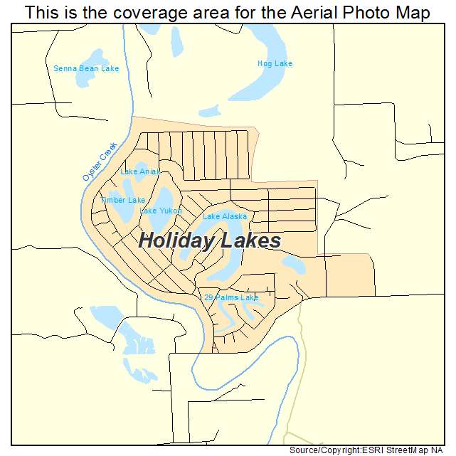 Holiday Lakes, TX location map 