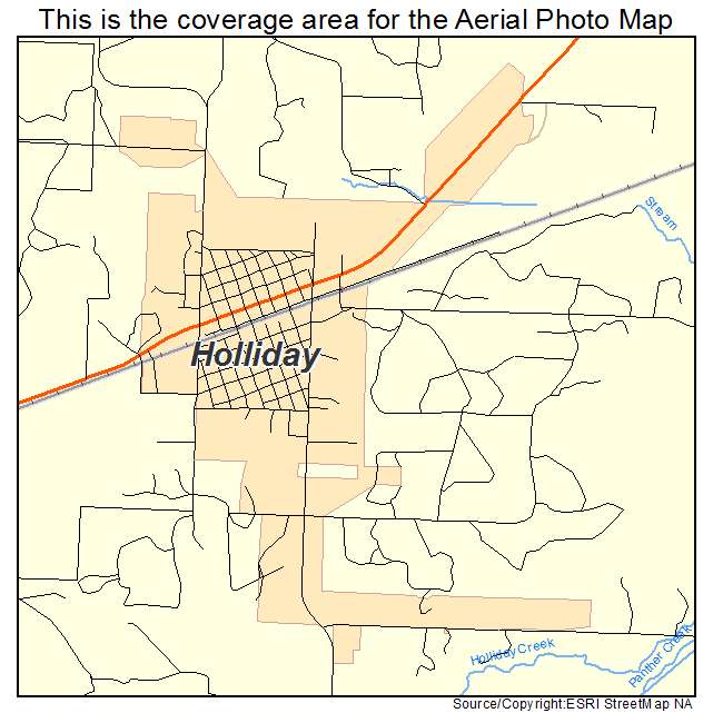 Holliday, TX location map 